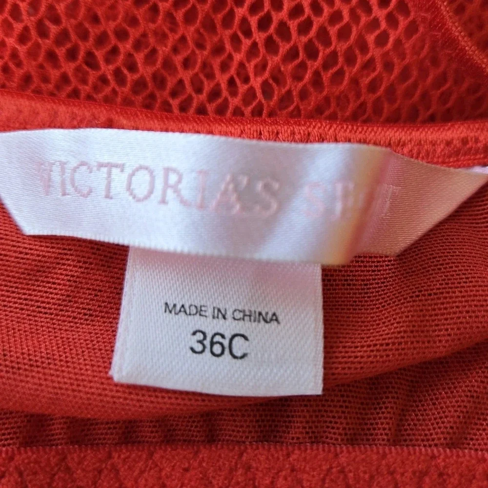 Victoria's Secret Y2K Vtg Red‎ Stretch Lace Babydoll Nightie Lingerie Size 36C